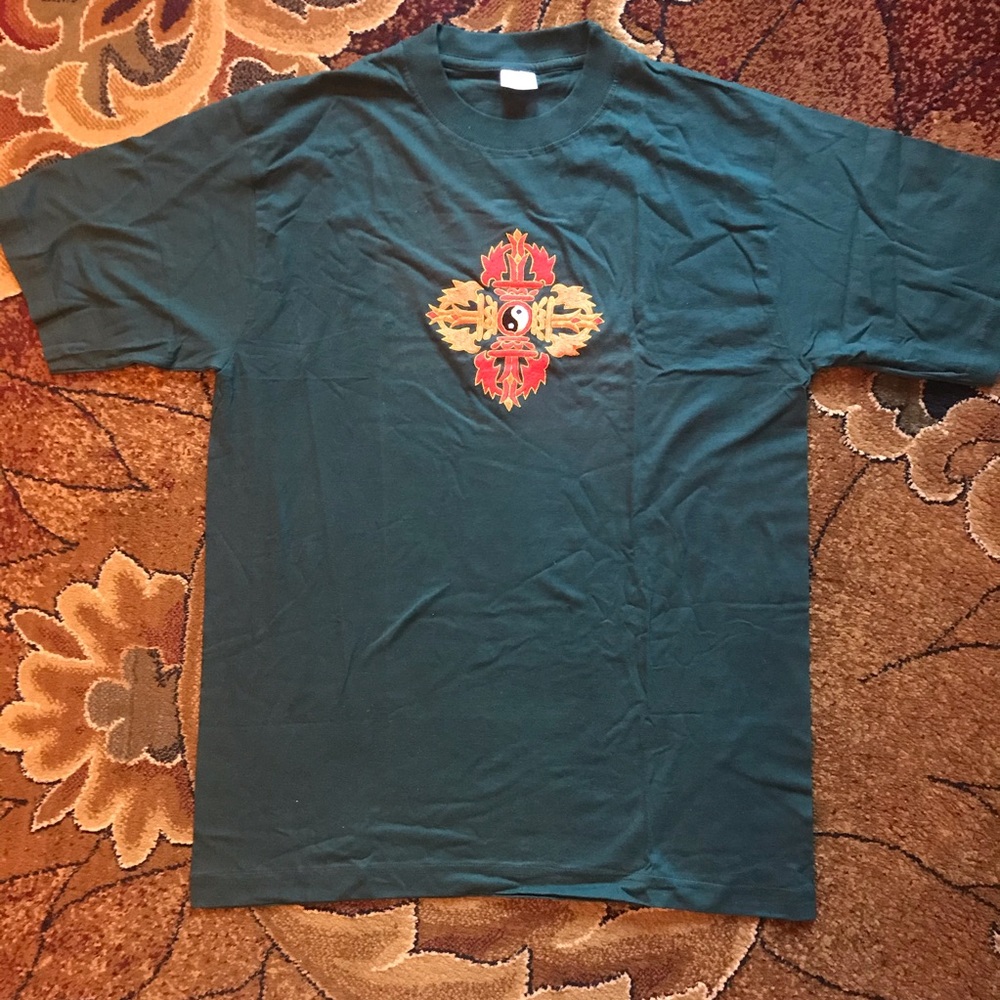 Ying-Yang print Green t-shirt